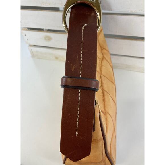 DOONEY & BOURKE, TAN EMBOSSED ANIMAL PRINT MEDIUM SHOULDER BAG - Picture 8 of 15